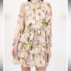 Elegant Long Sleeve Floral Dress